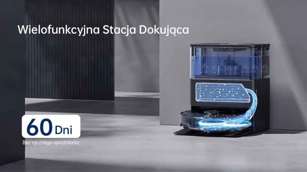 Wielofunkcyjna stacja dokująca JONR X1 Max z robotem w środku, zbiornikami wody i workiem na kurz – 60 dni bez opróżniania